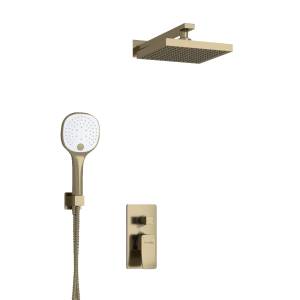 Душевой комплект Wasserkraft A16040 с верхней душевой насадкой, бронзовый светлый, встраиваемый, с лейкой