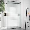 Душевая перегородка Cerutti Spa STRIP T120 профиль черный, стекло гофрированное, 120x120x190 фото 2