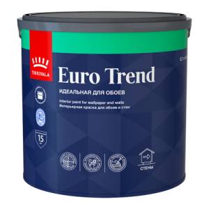 Краска для обоев и стен Tikkivala Euro Trend матовая база A 2.7 л