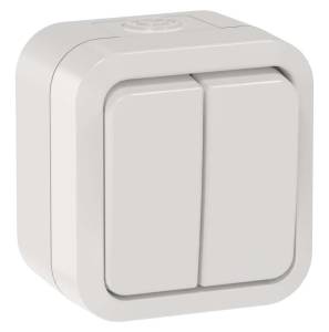 Выключатель 2-клавишный IEK Tors TS-V20-0-10-55-K01 белый
