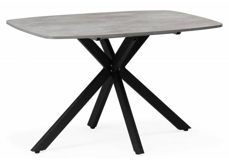 Стол Woodville Philip 619924 цемент, черный 118(141.8)x78x75
