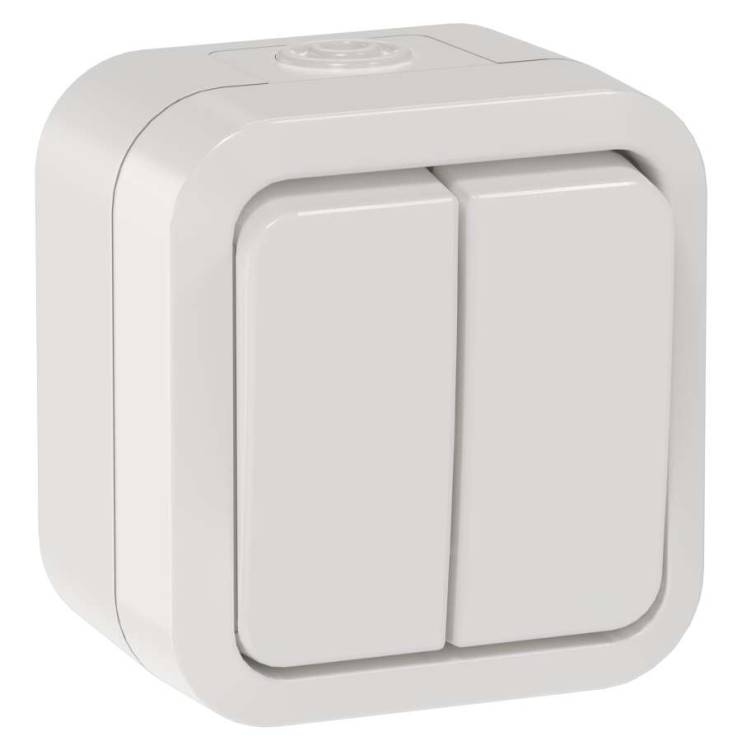 Выключатель 2-клавишный IEK Tors TS-V20-0-10-55-K01 белый