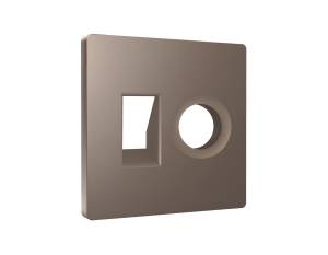 Лицевая панель для компьютерной/телефонной розетки+TV розетки Ambrella Volt Alfa AP6425 темная бронза матовый