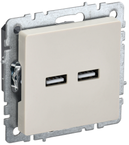 Розетка USB type A+A IEK Brite BR-U21-D31-K10 бежевый