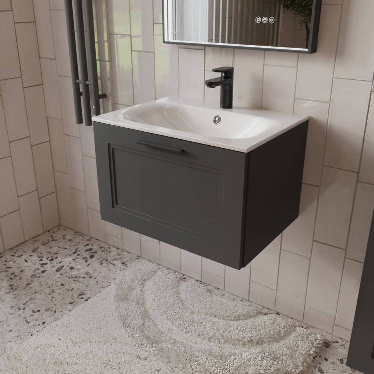 Тумба с раковиной Terminus Classik CLA10601701601O графит , 60x38