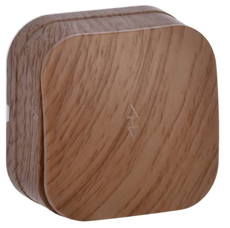 Выключатель 1-клавишный проходной IEK Glory EVH12-K24-10 дуб