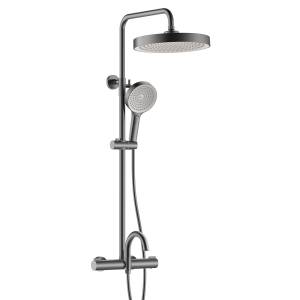 Душевая стойка Elghansa Radiant 6747157-2X-Gun с термостатом, оружейная сталь
