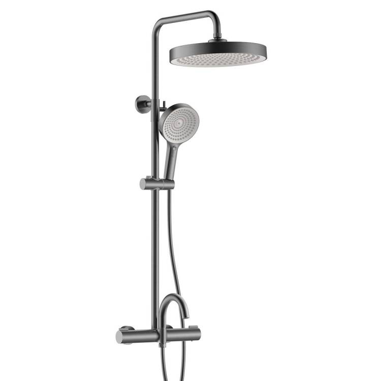 Душевая стойка Elghansa Radiant 6747157-2X-Gun с термостатом, оружейная сталь