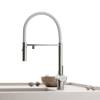 Смеситель для кухни Sancos Imola (Имола) SC4010BNwh с подключением к фильтру для воды, брашированный никель с белым изливом фото 5