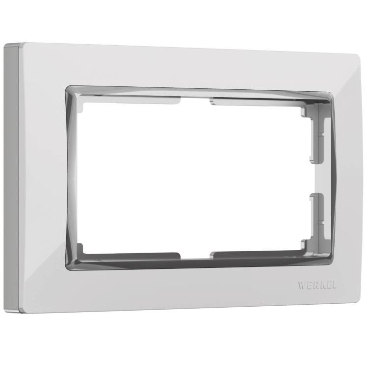 Рамка для двойной розетки Werkel Snabb W0081901 белый/хром