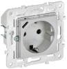 Розетка 1-местная с заземлением, шторками и USB Type С IEK Skandy SK-R14-16-U14-018-K23 серебряный