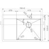 Мойка кухонная Melana ProfLine D7851HB-R графит врезная прямоугольная правая 780x510x200мм фото 3