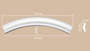 Радиус (1/4 круга) DECOMASTER 897022-90 51.5x2.1x6.5