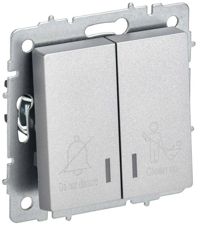 Выключатель 2-клавишный IEK Brite BR-V20-2-10-K47 алюминий