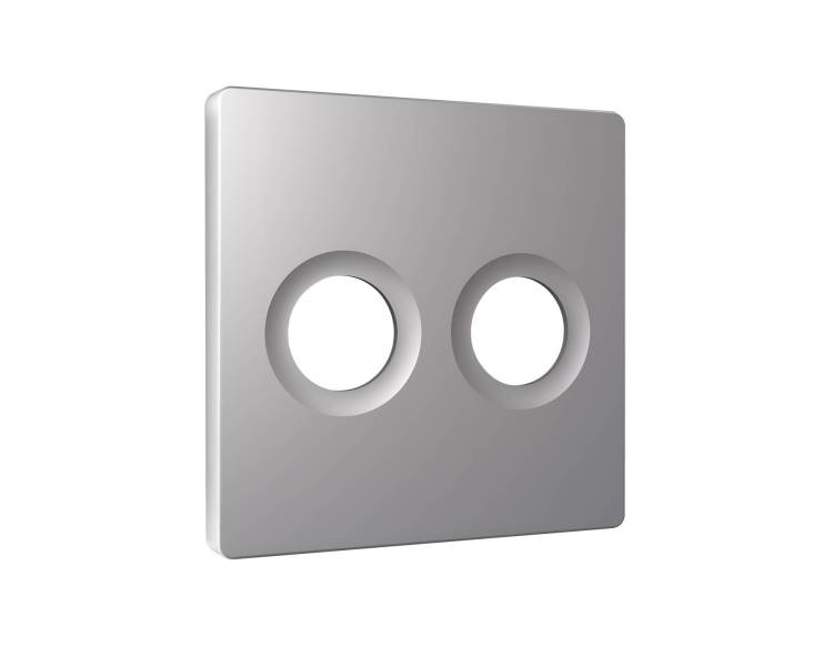 Лицевая панель для двойной TV розетки Ambrella Volt Alfa AP5133 сталь матовый