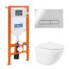 Комплект Унитаз подвесной BelBagno Amanda BB051CHR с сиденьем BB051SC + Система инсталляции для унитазов BelBagno BB002-80 с кнопкой смыва BB005-PR-CHROME