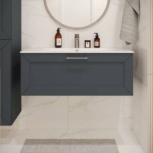 Тумба с раковиной Terminus Victoria VIC101001703101O серый шёлк, 100x38