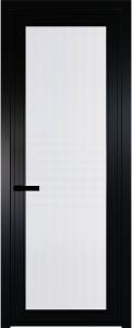 Межкомнатная дверь Profil Doors 1 AGP цвет профиля Черный, стекло безопасное 6 мм мору белый 700x2000