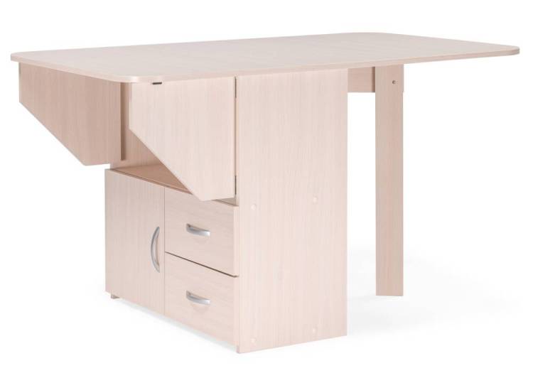 Стол Woodville KM-0003 40204-1 дуб млечный 38(130,2)x80.2x75.1