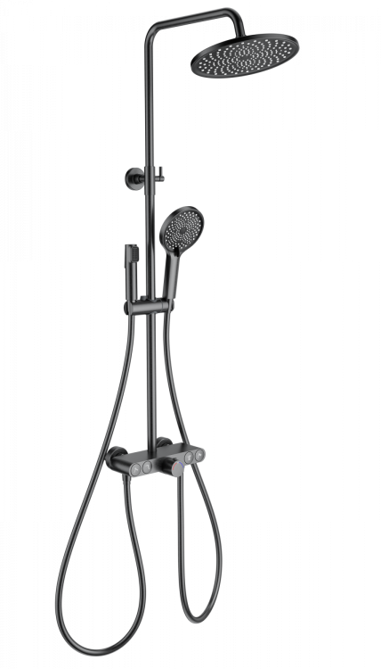 Душевая стойка Wonzon & Woghand WW-B4113-BGG с термостатом, темный графит