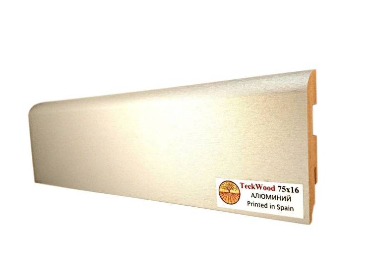 Плинтус МДФ TeckWood цветной Алюминий 2150х75х16