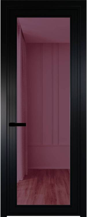 Межкомнатная дверь Profil Doors 1 AGP цвет профиля Черный, стекло безопасное 6 мм фиолетовое шпион 800x2000