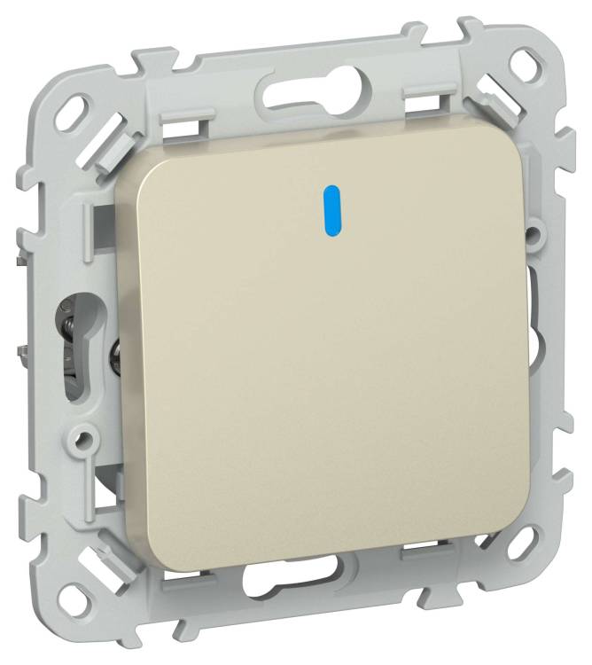 Выключатель 1-клавишный проходной IEK Flite FI-V12-1-10-1-K37 шампань