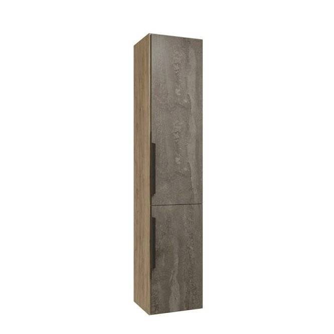 Шкаф-пенал Teymi Helmi T60310 серый камень, дуб, 35x165
