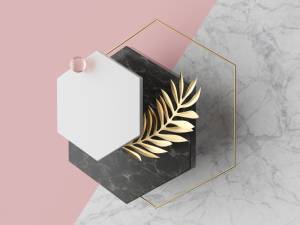 3D Фотообои Artegrafico «Объемные мраморные гексагоны» KK-018 песок