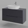 Тумба с раковиной Orange Line Li-100TugMDF+B08-500W графит матовый, 100 см фото 2