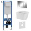 Комплект Iberica Blanca Toledo Alto IB.001M.TLA.231.852 унитаз безободковый, белый, сиденье микролифт, клавиша смыва хром глянцевый