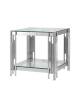 Стол журнальный Stool Group Гэтсби EET-027 прозрачное стекло, сталь серебро 55x55x55
