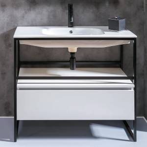 Тумба с раковиной Armadi Art Loft 120 белая, напольная