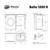 Раковина Paola Bella 1200 R подвесная, на стиральную машину фото 4