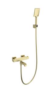 Смеситель для ванны Wonzon & Woghand WW-B2026-A1-BG с душем и термостатом, брашированное золото