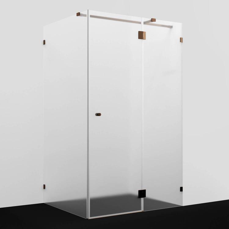 Душевой уголок Wasserkraft Paar 88H10R-MG профиль глянцевое розовое золото, стекло матовое, 120x100x200