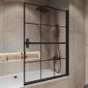 Шторка на ванну Niagara Nova NG-08-90BLACK профиль черный матовый, стекло прозрачное с рисунком, 90x140 фото 3