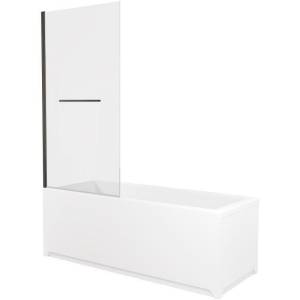 Шторка на ванну Allen Brau Priority 3.31022.BBA профиль черный браш, стекло прозрачное, 80x150