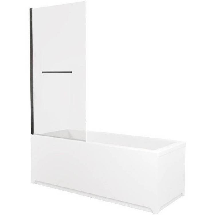 Шторка на ванну Allen Brau Priority 3.31022.BBA профиль черный браш, стекло прозрачное, 80x150