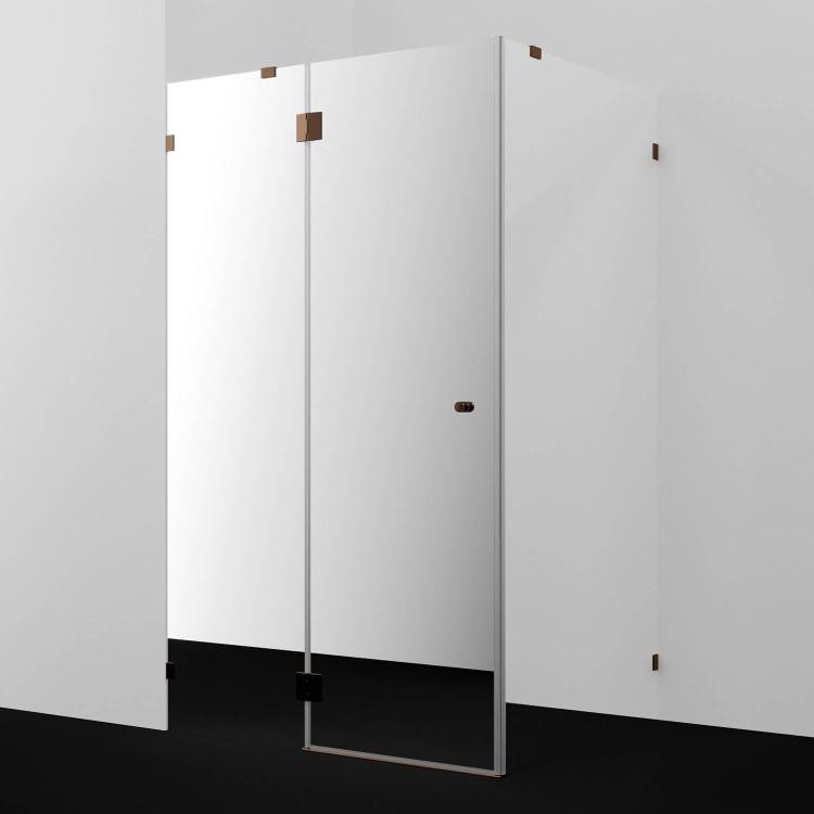 Душевой уголок Wasserkraft Paar 88H10L-MR профиль глянцевое розовое золото, стекло зеркальное, 120x100x200