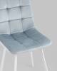 Набор из 4 стульев Stool Group Chilly OS-2011-V seat HLR-17 wl DUAL X4 серо-голубой, белые ножки, велюр фото 8