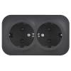 Розетка 2-местная с заземлением IEK Glory ERH21-K02M-16 черный матовый фото 2