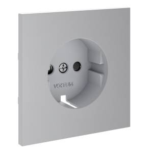 Лицевая панель для розетки с заземлением и шторками Voltum S70 VLS000716 серый