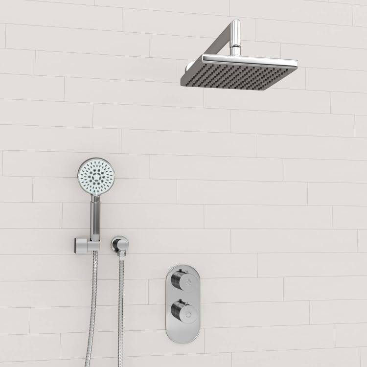Душевой комплект Wasserkraft A16028 Thermo встраиваемый, с верхней душевой насадкой и лейкой, хром
