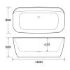 Акриловая ванна Art&Max AM-316-1600-800 белая, 160x80 фото 7