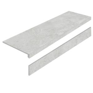 Ступень Staro L Porcelain Step Limestone Bianco AS с подступенником 32x120