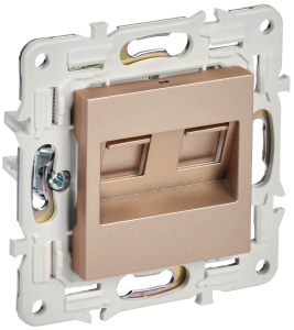 Розетка компьютерная RJ45 2-местная IEK Skandy SK-K20-1-K98 песочный