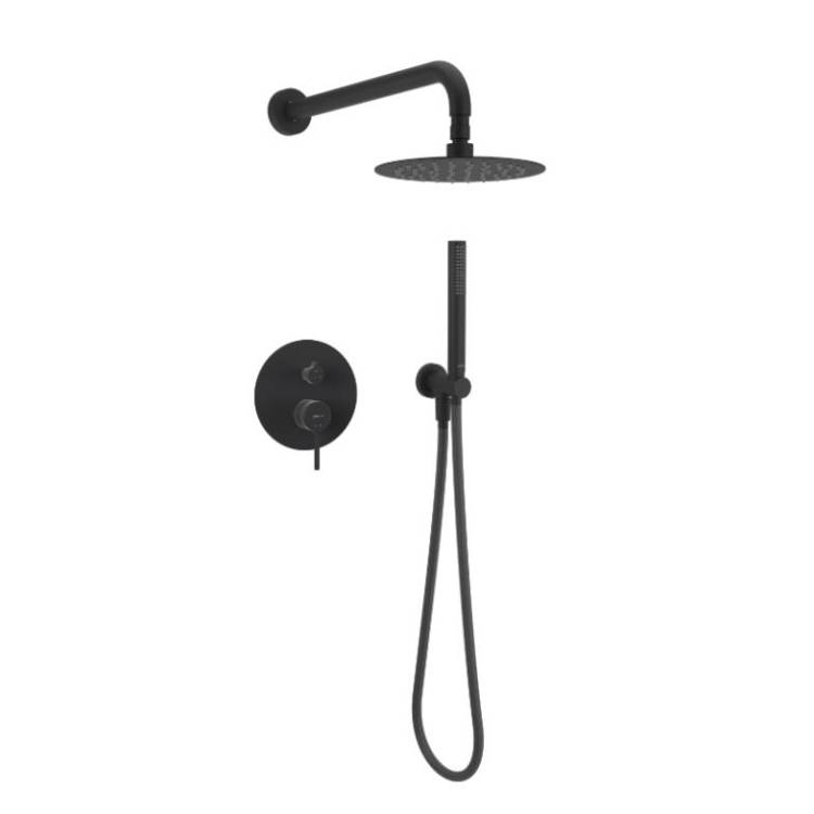 Душевая система Excellent Pi AREX.SET.1247BL черная матовая, встраиваемая