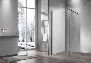 Душевая перегородка Vincea Walk-In VSW-1H110CLB, 1100x2000, черный, стекло прозрачное