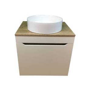 Тумба с раковиной Sintesi STL.W7018_00004151975 подвесная, светло-коричневый, белый